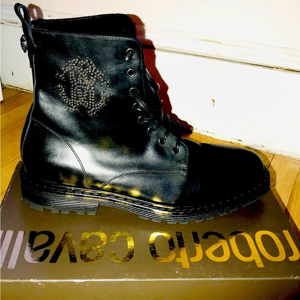 Roberto Cavalli fur lined boots Size 43